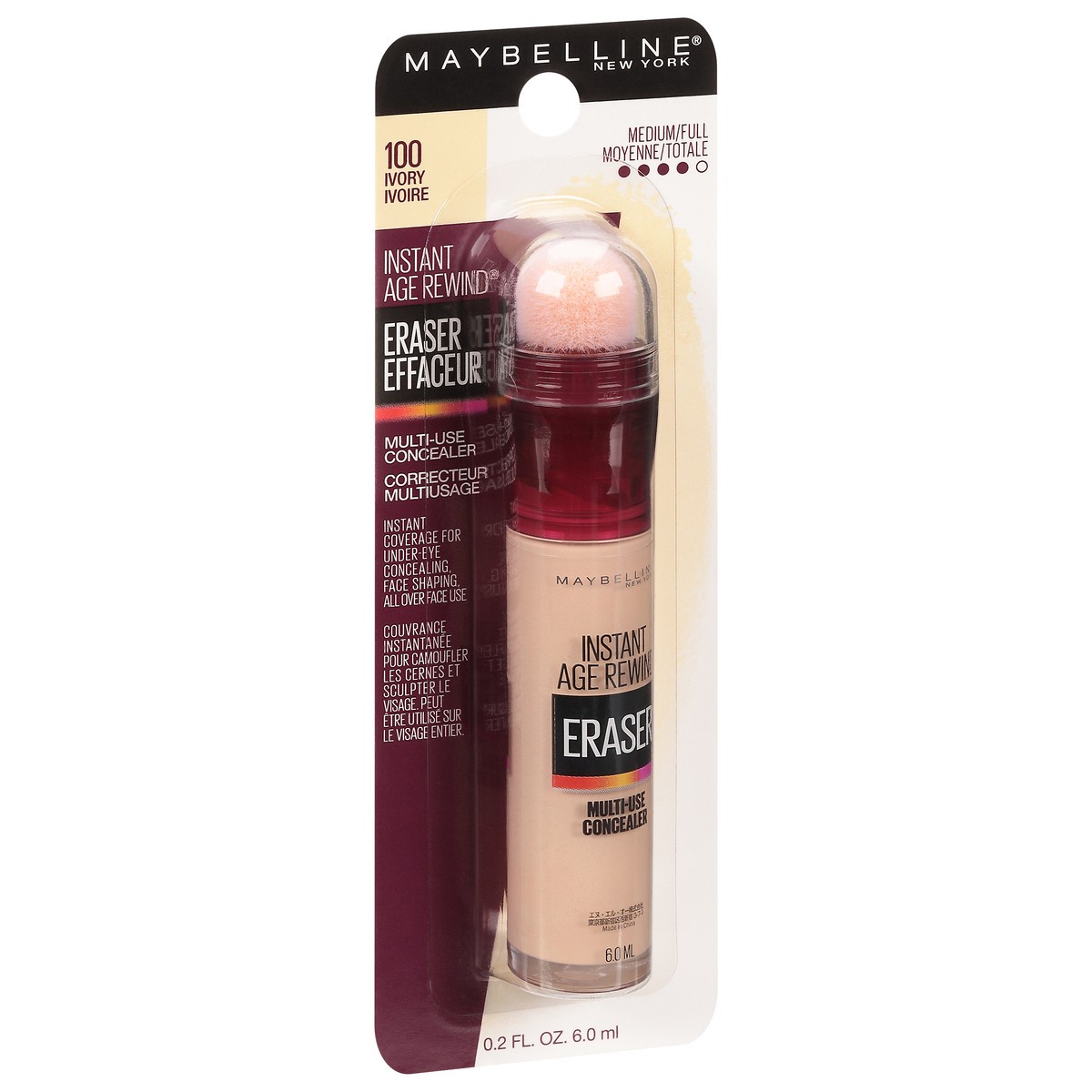 slide 8 of 9, Instant Age Rewind Ivory 100 Medium/Full Eraser Multi-Use Concealer 0.2 fl oz, 0.2 fl oz