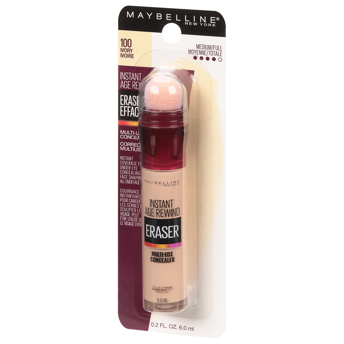 slide 9 of 9, Instant Age Rewind Ivory 100 Medium/Full Eraser Multi-Use Concealer 0.2 fl oz, 0.2 fl oz