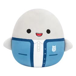 Squishmallows Shark with Teeth and Gills in Cardigan with Cam Logo - Grey, 8 in