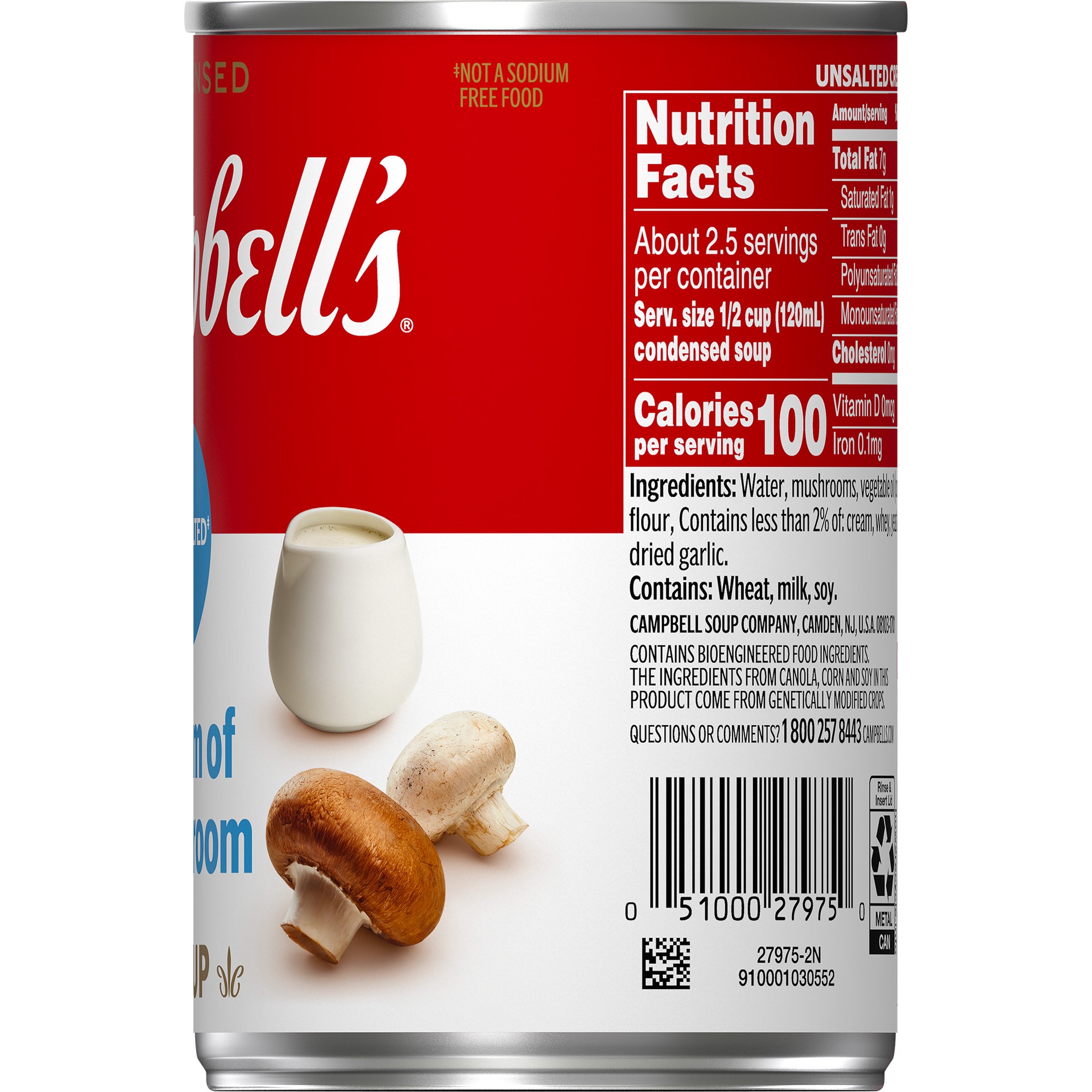 slide 3 of 5, Campbell's Condensed Unsalted Cream of Mushroom Soup- 10.5 oz, 10.5 oz