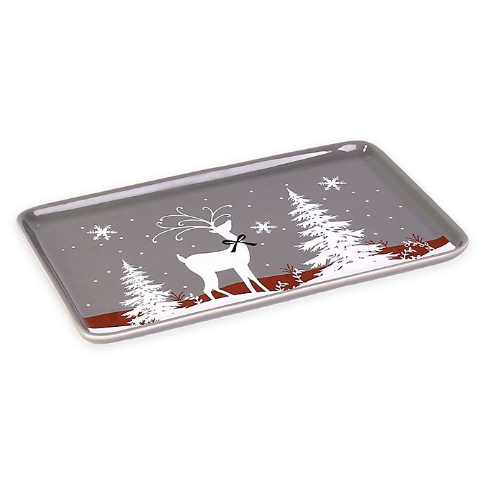 slide 1 of 1, Saturday Knight Reindeer Games Tray - Grey, 1 ct