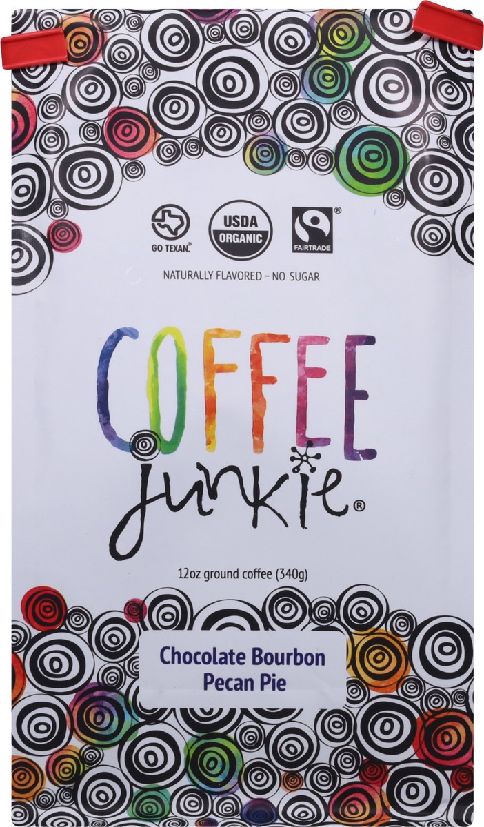 slide 11 of 11, Coffee Junkie Chocolate Bourbon Pecan Pie Ground Coffee- 12 oz, 12 oz