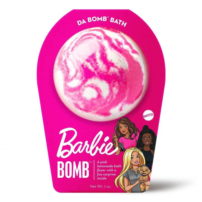 slide 1 of 4, Da Bomb Bath Fizzers Barbie Pink Swirl Bath Bomb - 7oz, 7 oz