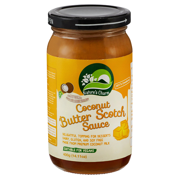 slide 1 of 1, Nature's Charm Coconut Butter Scotch Sauce, 14.11 oz