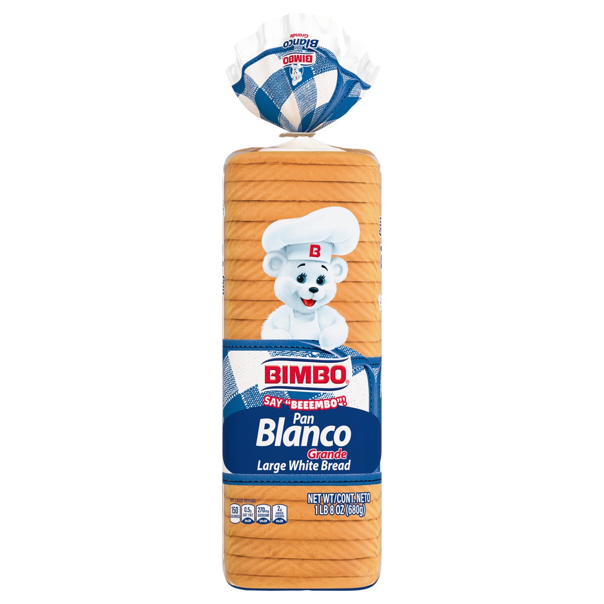 slide 1 of 9, Bimbo Pan Blanco Grande Plain Bread, 24 oz, 24 oz