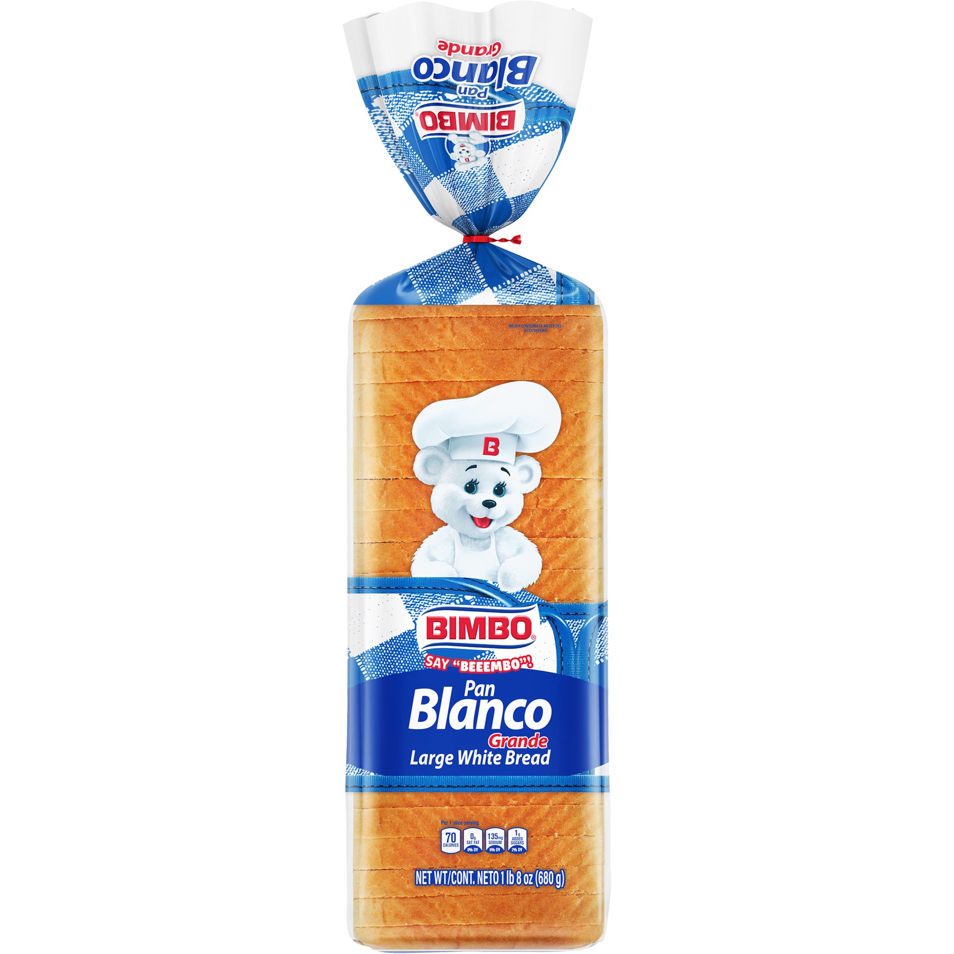 slide 1 of 9, Bimbo Pan Blanco Grande Plain Bread, 24 oz, White Bread, Bag, 24 oz