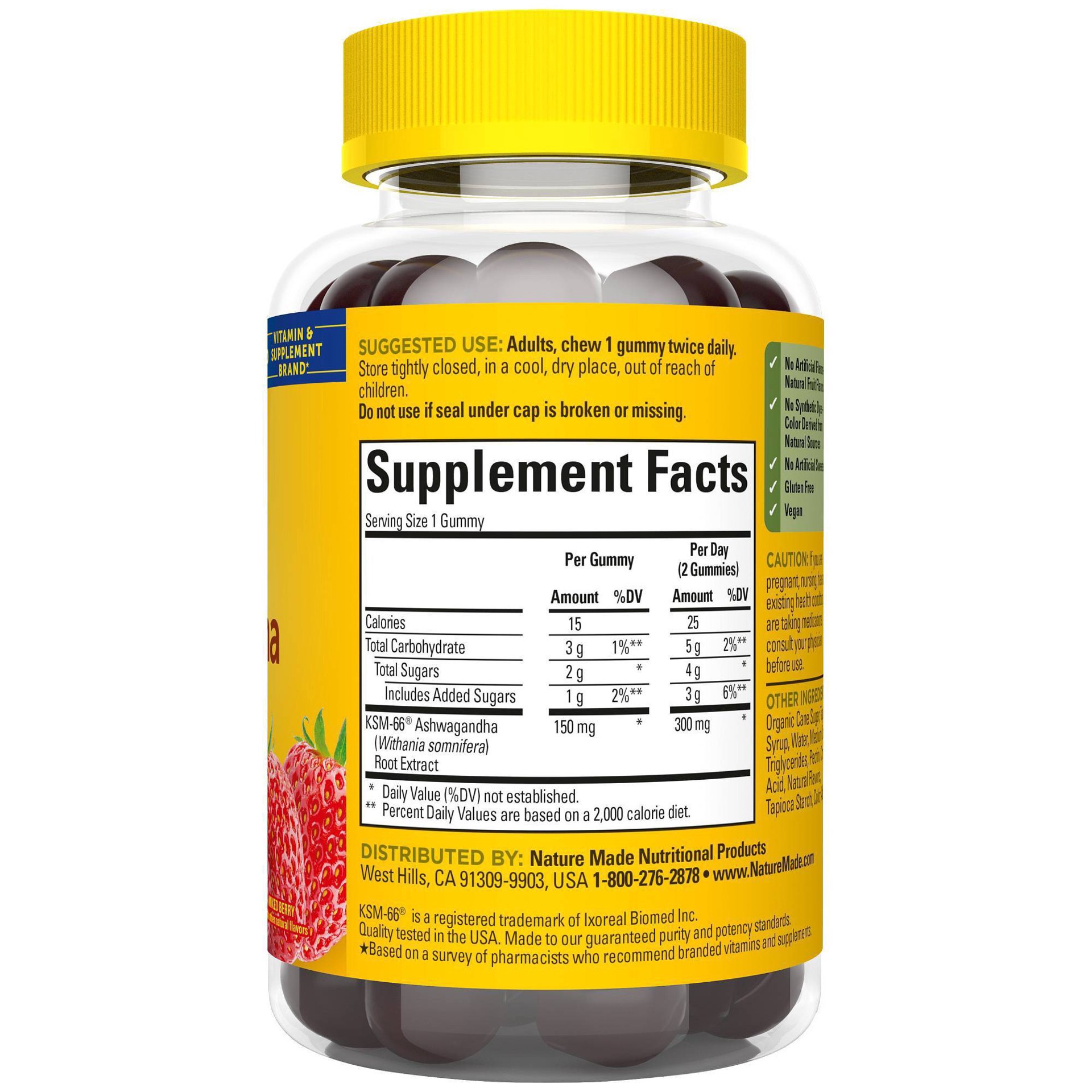 slide 3 of 9, Nature Made Ashwagandha Gummies, 60 Count, 60 ct