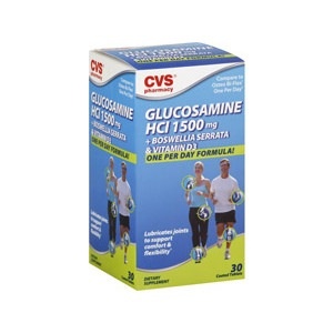 slide 1 of 1, CVS Pharmacy Glucosamine Hci + Boswellia Serrata & Vitamin D3 Coated Tablets, 30 ct; 1500 mg