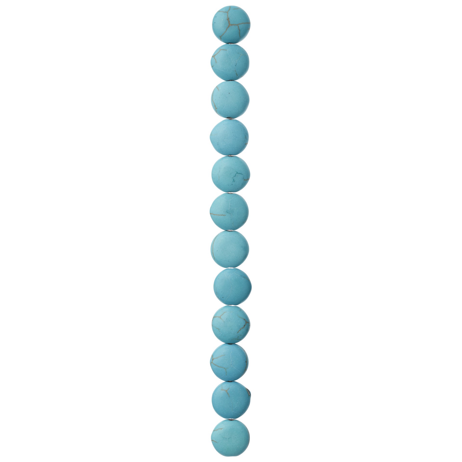 slide 3 of 3, Turquoise Dyed Howlite Lentil Beads, 12mm By Bead Landing, 12mm