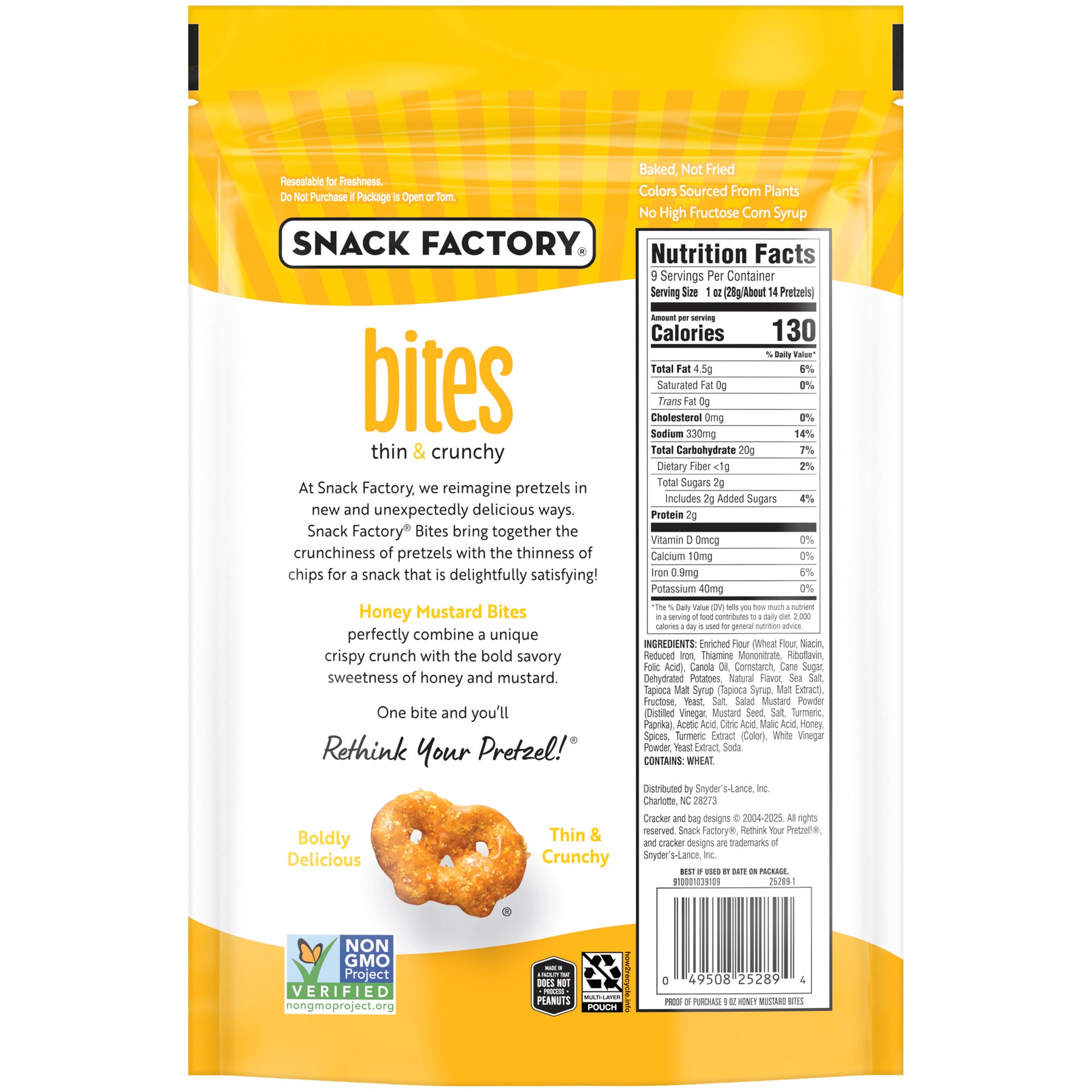 slide 6 of 6, Snack Factory Honey Mustard Pretzel Snacks, 9.000 oz