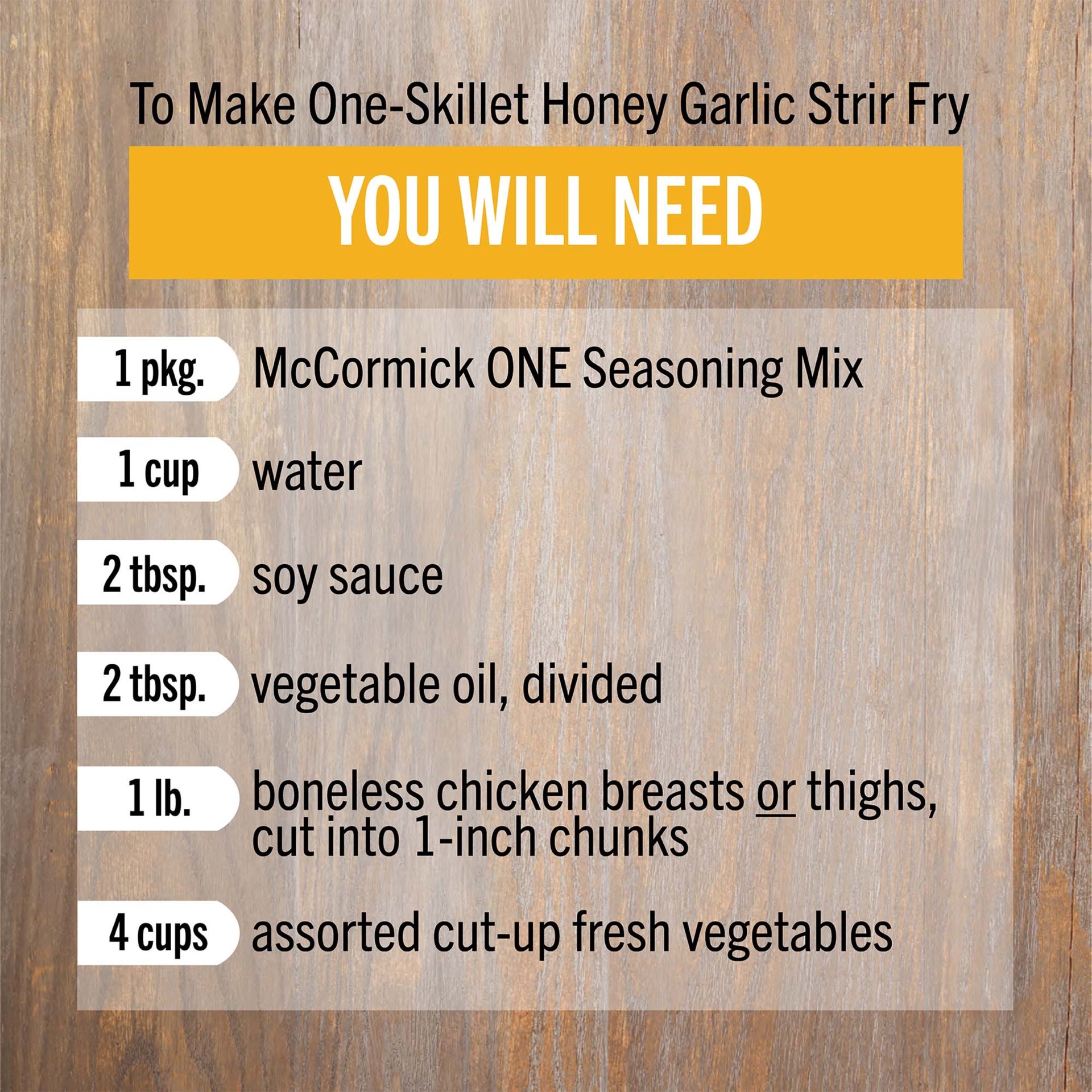 slide 3 of 5, McCormick Stir Fry Seasoning Mix - Honey Garlic, 1.25 oz