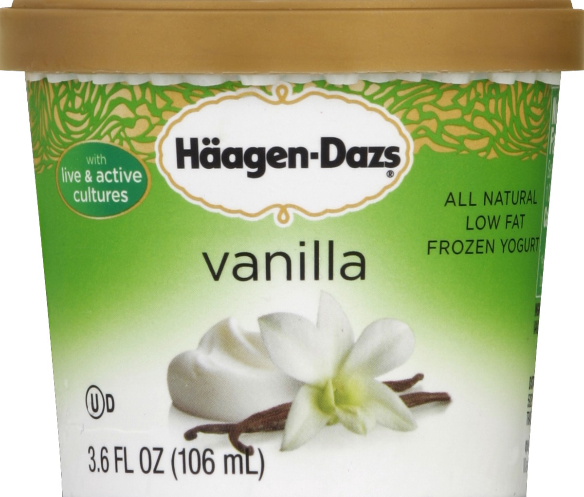 slide 5 of 6, Häagen-Dazs Frozen Yogurt, Low Fat, Vanilla, 3.6 oz