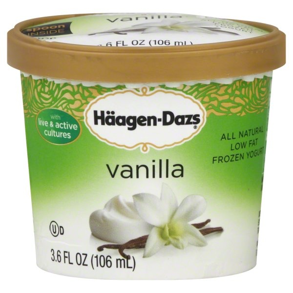 slide 1 of 6, Häagen-Dazs Frozen Yogurt, Low Fat, Vanilla, 3.6 oz
