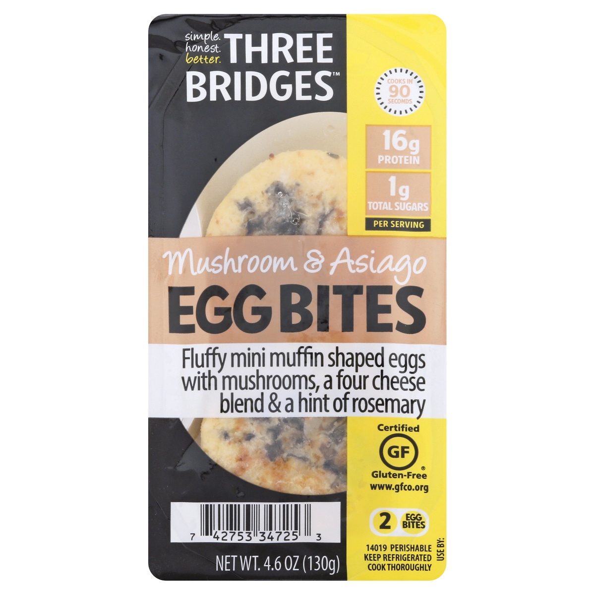 Three Bridges Mushroom and Asiago Egg Bites 4.6 oz Shipt