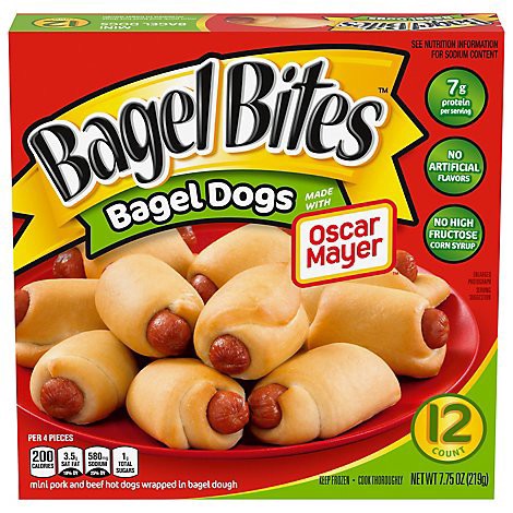 slide 1 of 1, Bagel Bites Bagel Dogs Frozen Snacks - 7.75 Oz, 7.75 oz
