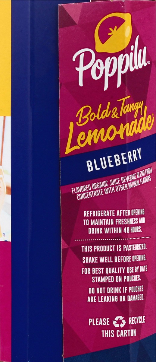 slide 7 of 10, Poppilu Organic Blueberry Lemonade Kid's Pouches, 48 fl oz