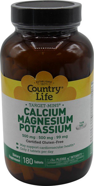 slide 1 of 1, Country Life Calcium-Magnesium Potassium Target Minis Tablets, 180 ct