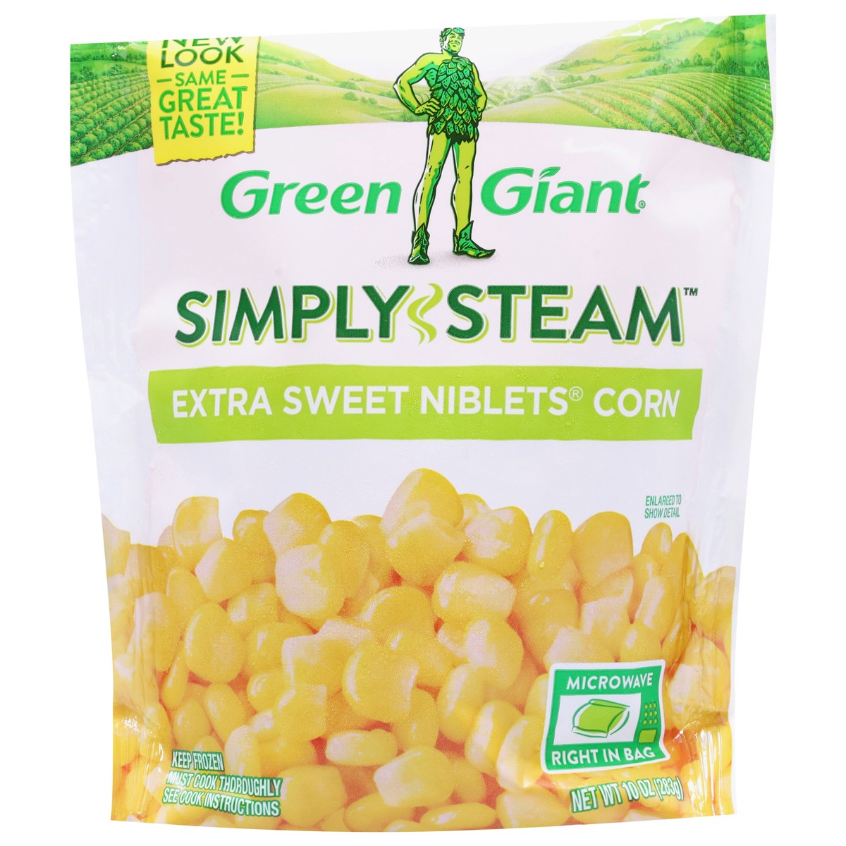 slide 2 of 13, Green Giant Simply Steam Extra Sweet Niblets Corn 10 oz, 12 oz