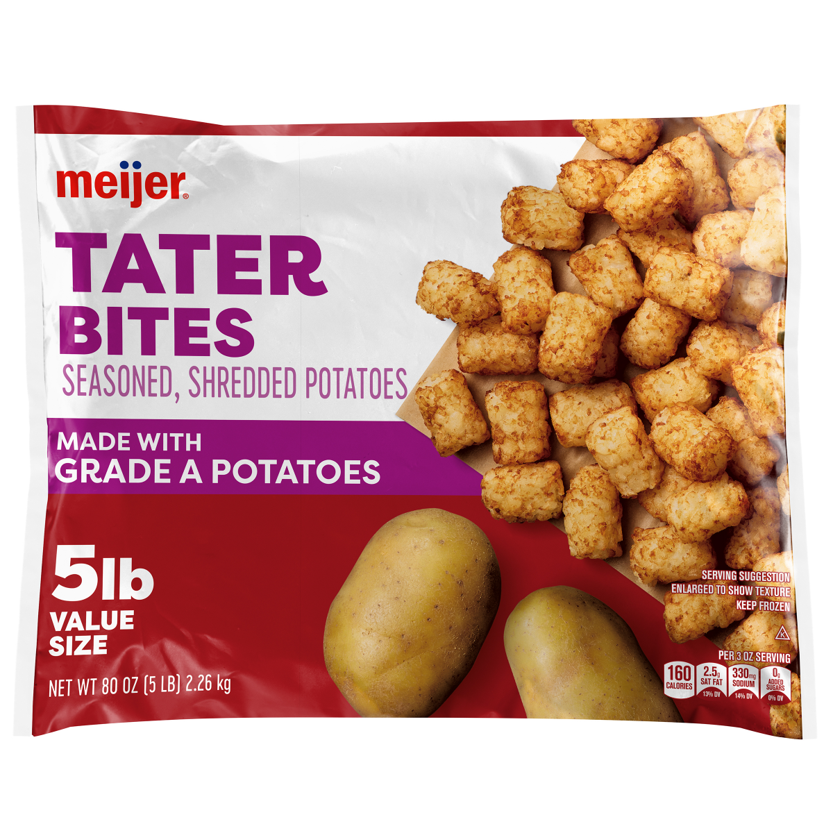 slide 1 of 5, Meijer Tater Bites, 5 lb
