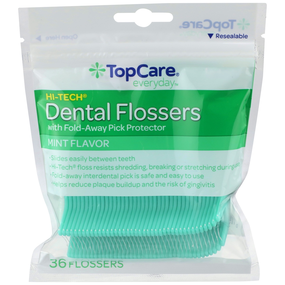 slide 1 of 1, TopCare Dental Flossers High Performance Mint Flavor, 36 ct