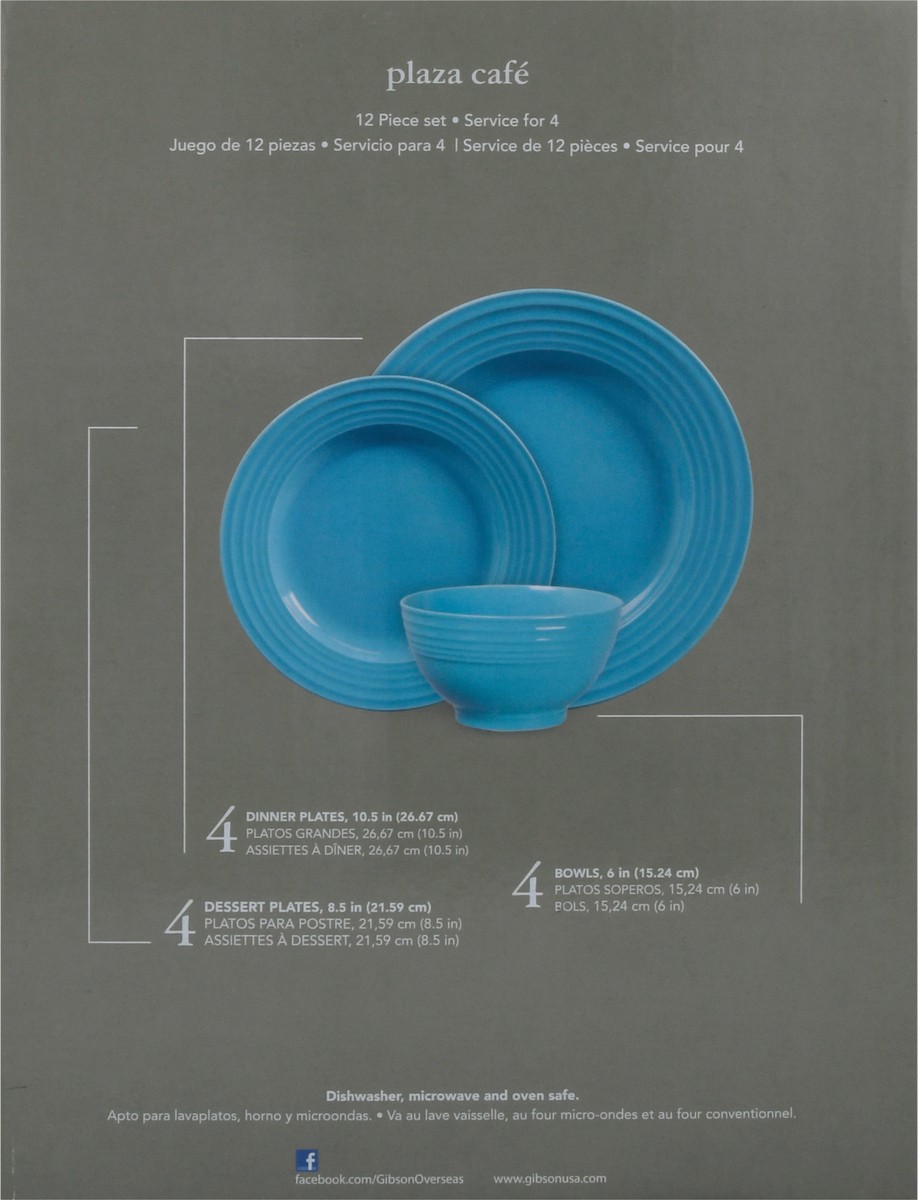 slide 6 of 9, Gibson Home Plaza Cafe Stoneware Dinnerware Set 12 pc, 1 ct