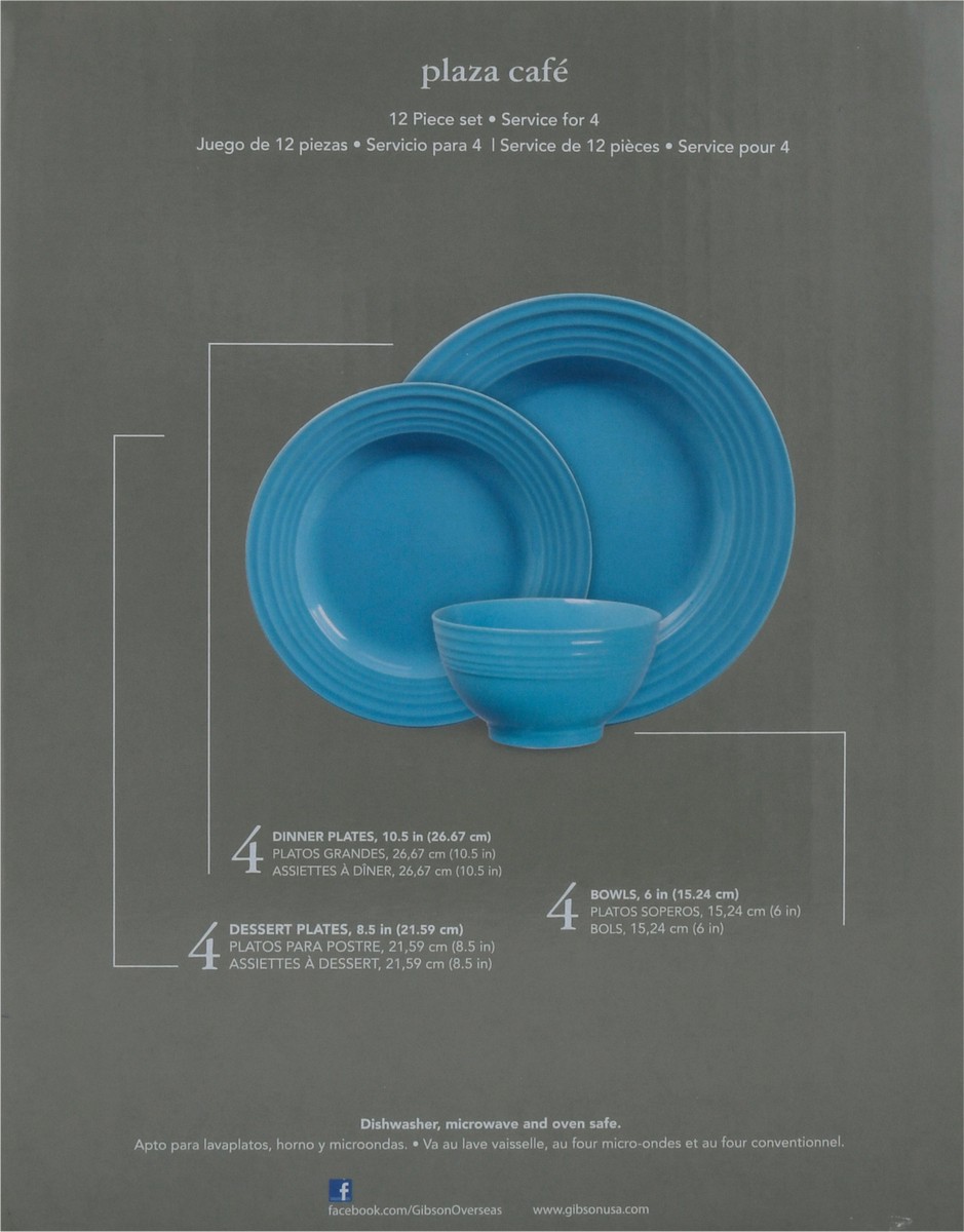 slide 9 of 9, Gibson Home Plaza Cafe Stoneware Dinnerware Set 12 pc, 1 ct