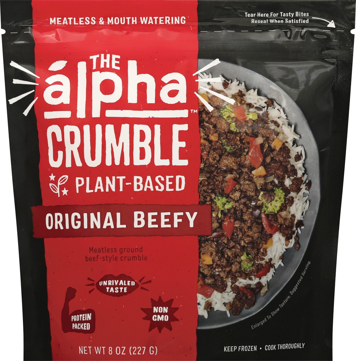 slide 12 of 13, Alpha Foods Pouch Beefy Crumble Alt, 8 oz