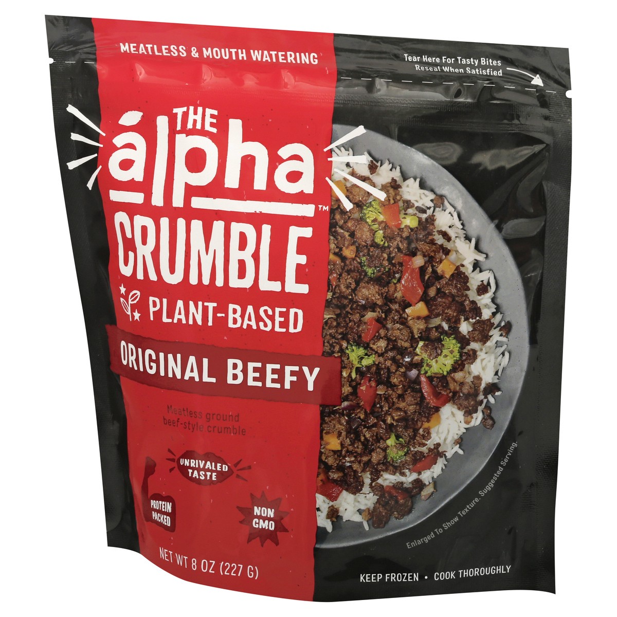 slide 9 of 13, Alpha Foods Pouch Beefy Crumble Alt, 8 oz