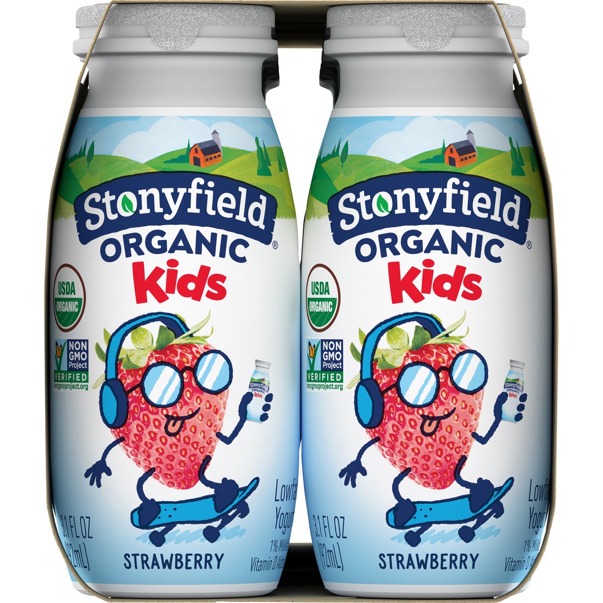 slide 6 of 9, Stonyfield Organic Lowfat Yogurt Smoothies, Strawberry, 3.1 fl. oz., 12 Ct, 12 ct