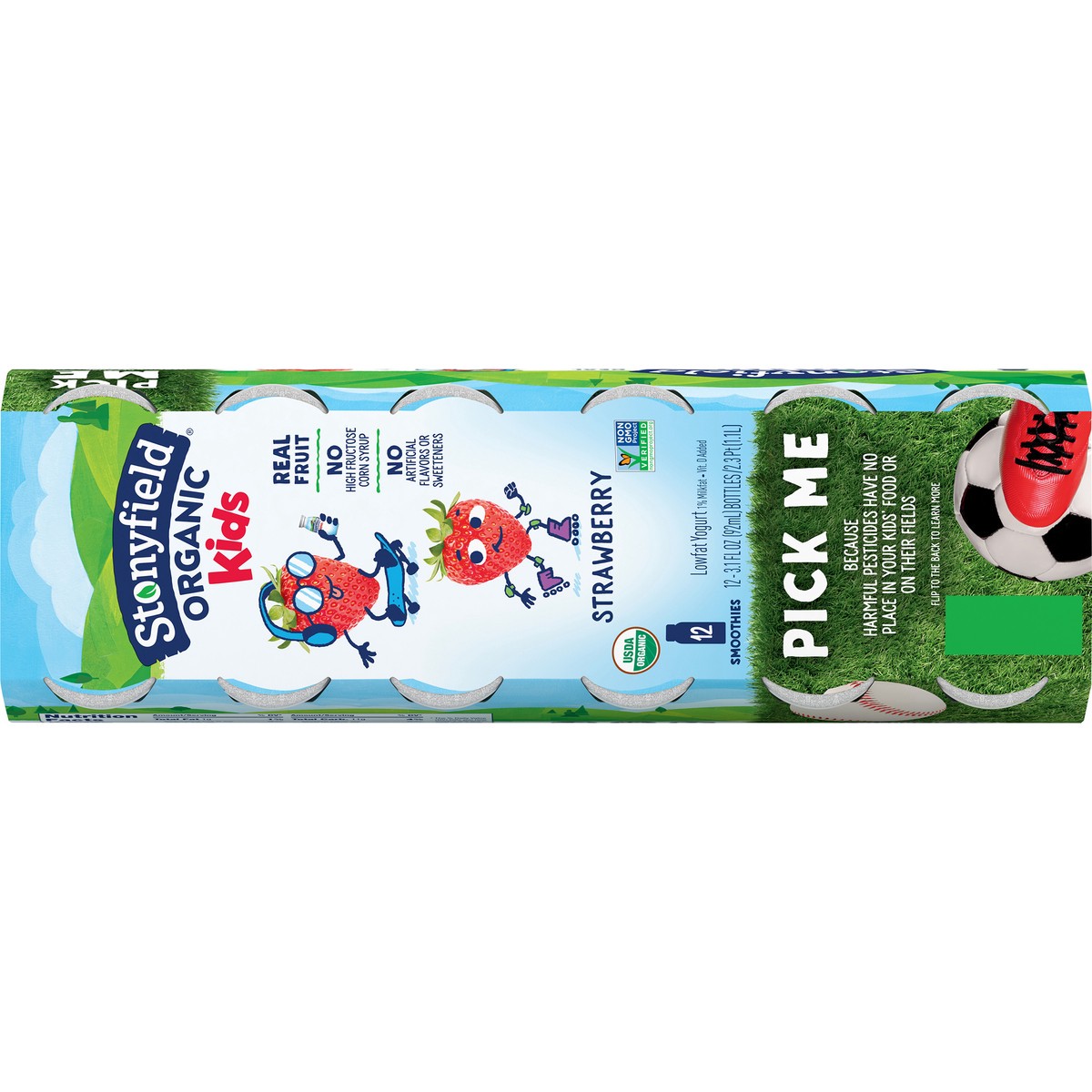 slide 8 of 9, Stonyfield Organic Lowfat Yogurt Smoothies, Strawberry, 3.1 fl. oz., 12 Ct, 12 ct