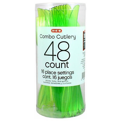 slide 1 of 1, H-E-B GreenCombo Cutlery, 48 ct