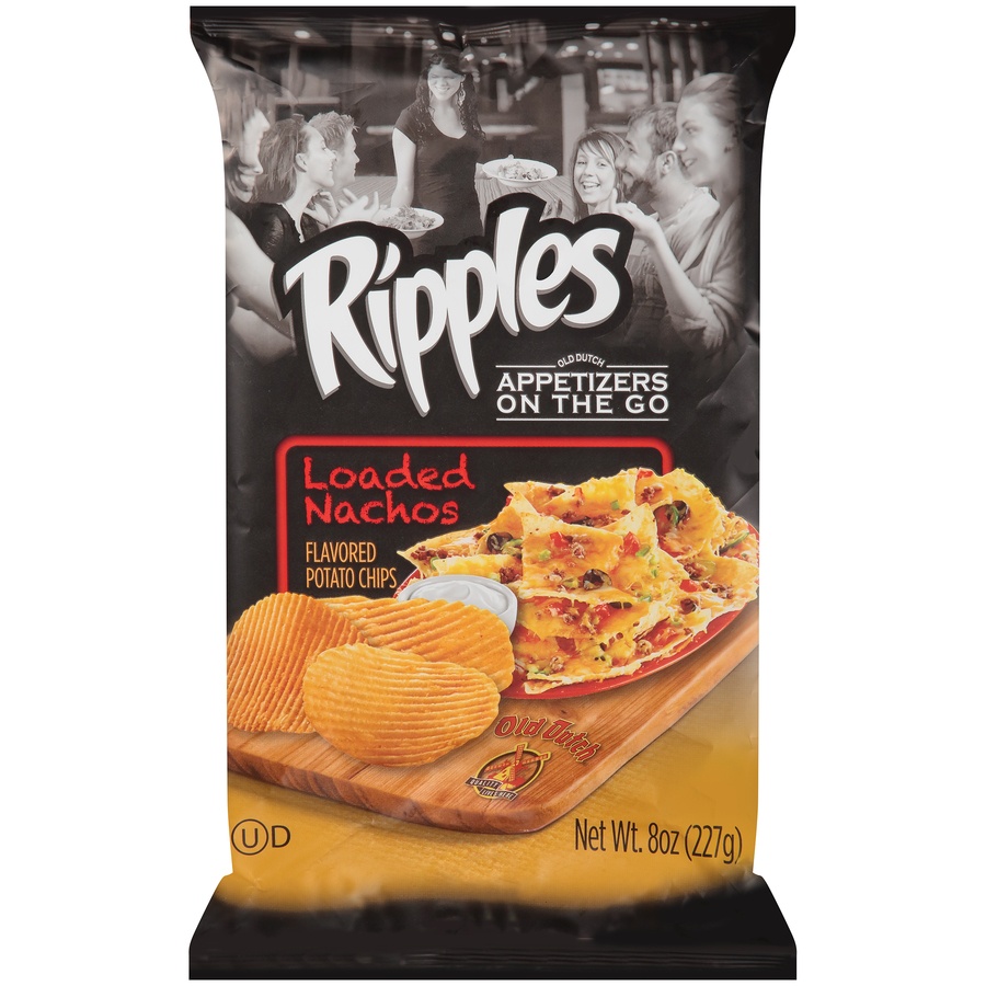 slide 1 of 6, Old Dutch Ripples Loaded Nachos Potato Chips, 8 oz