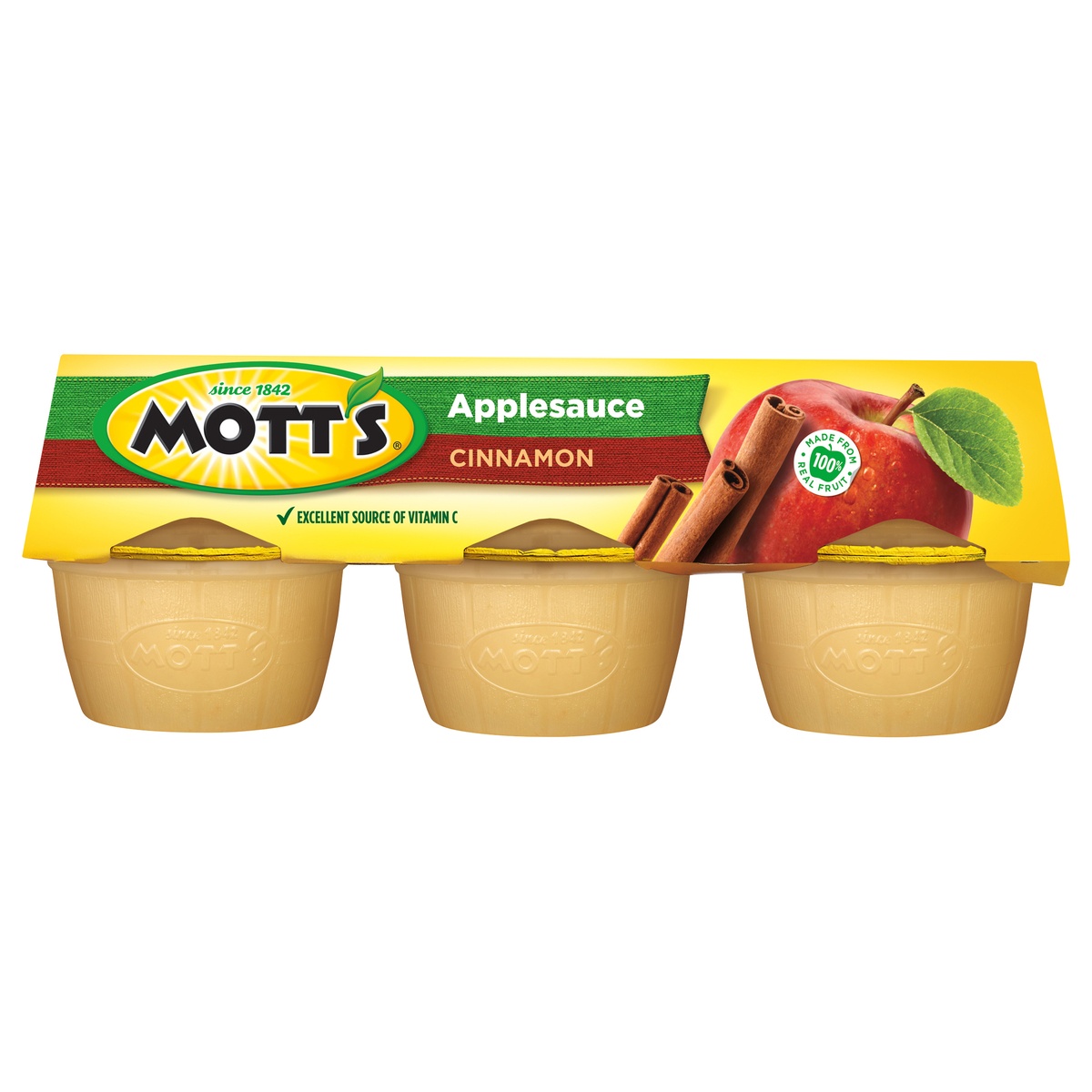slide 1 of 3, Mott's Cinnamon Applesauce, 4 oz cups, 6 count, 