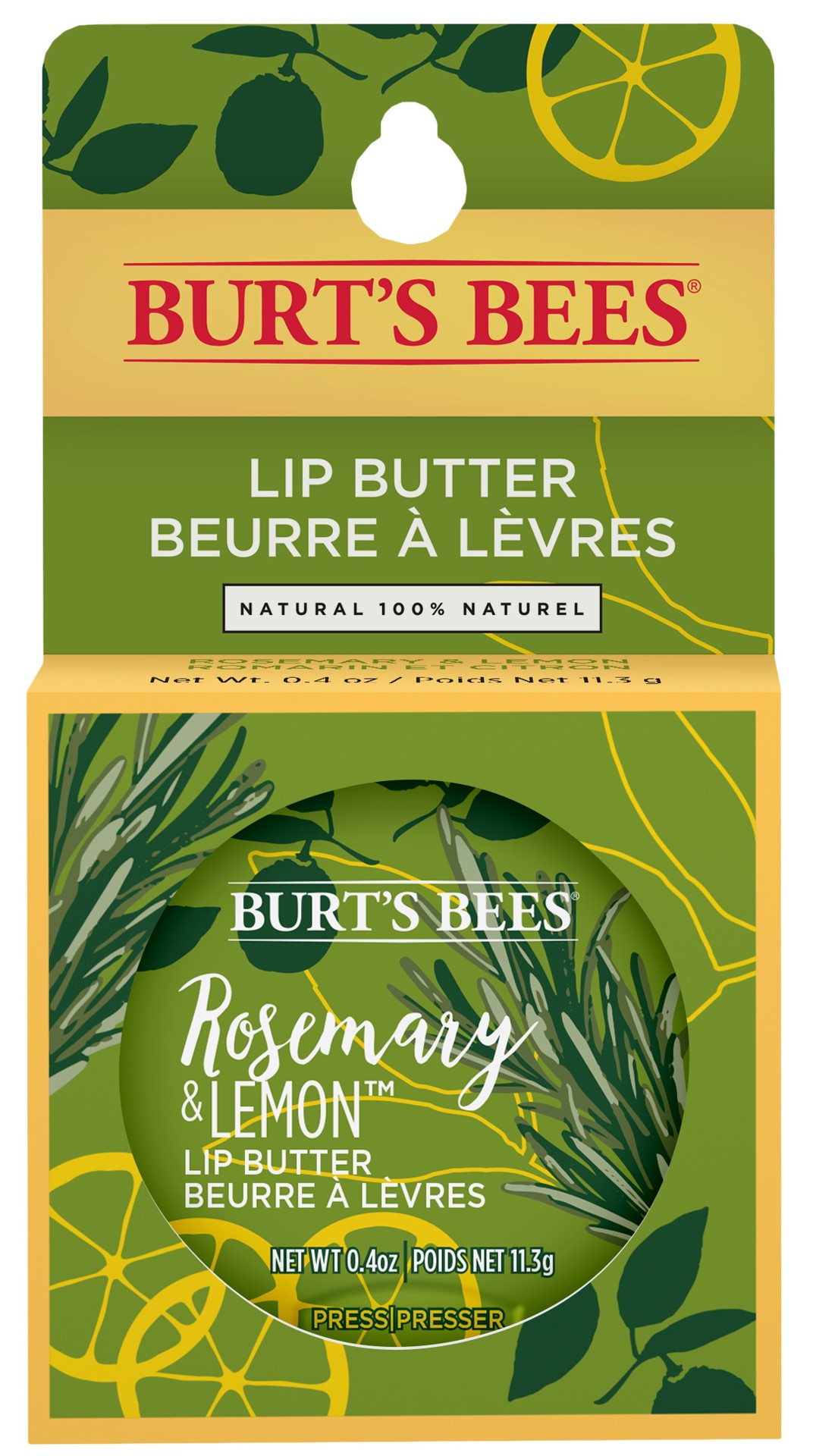 slide 1 of 1, Burt's Bees Rosemary Lemon Lip Butter, 0.4 oz