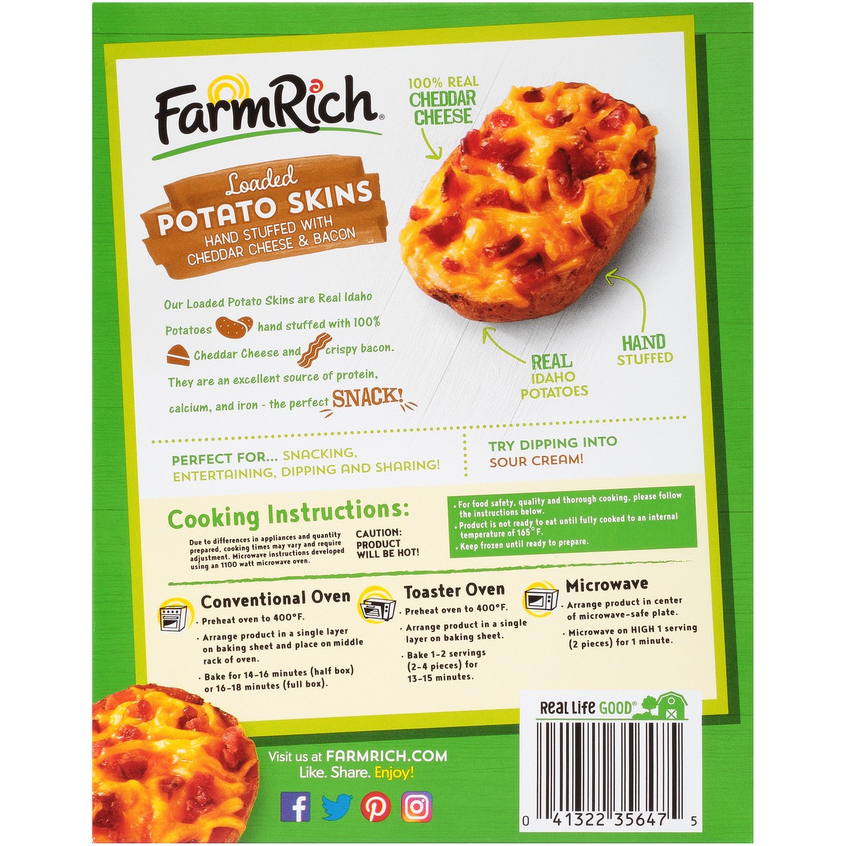 slide 13 of 13, Farm Rich Loaded Potato Skins, 16 oz