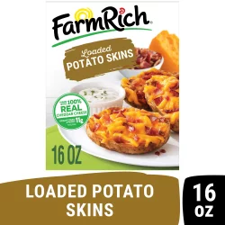 Farm Rich Loaded Potato Skins Stuffed with Cheddar Cheese and Bacon