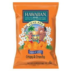 Hawaiian Brand Luau BBQ Kettle Style Potato Chips 7.5 oz