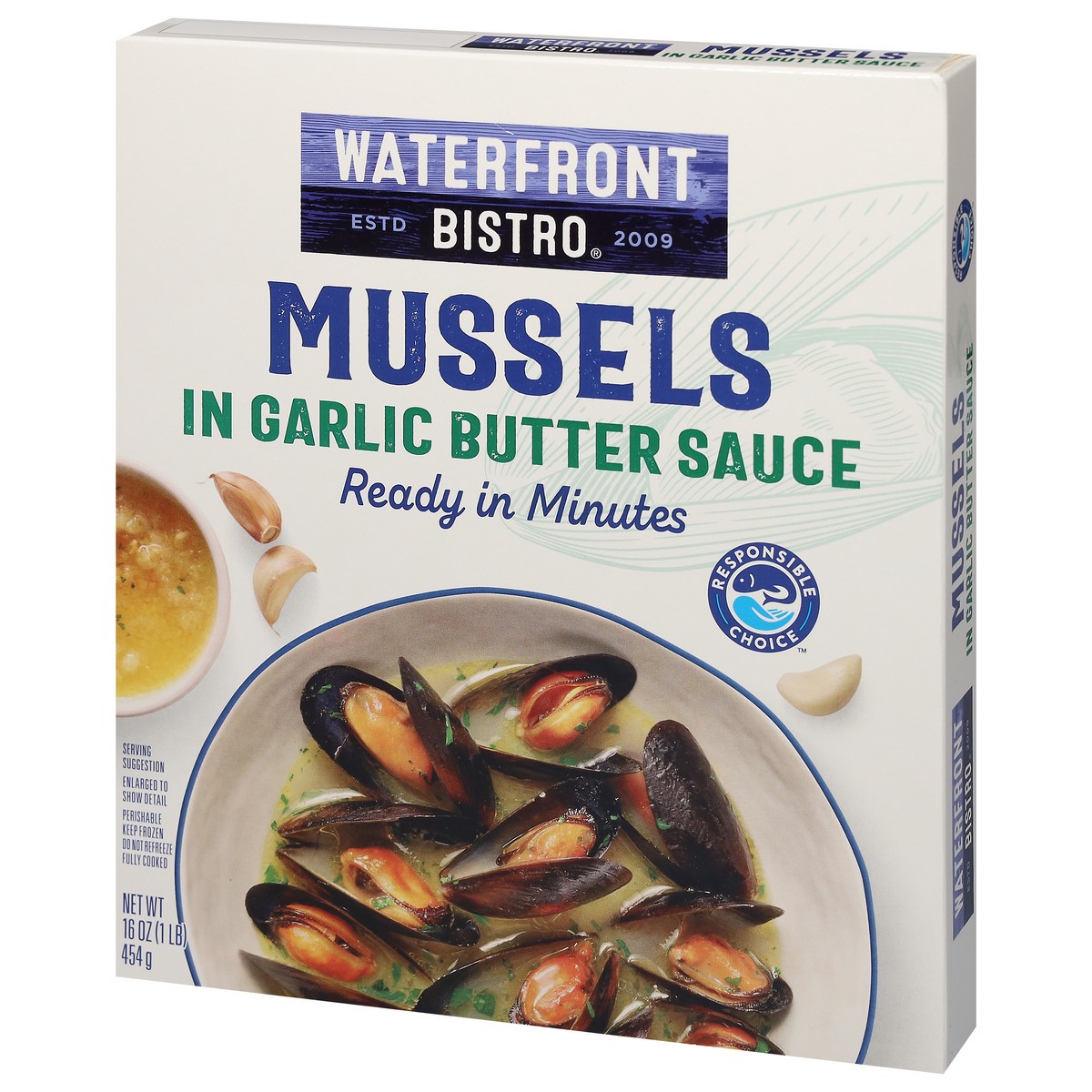 slide 2 of 9, Waterfront Bistro in Garlic Butter Sauce Mussels, 16.0 oz