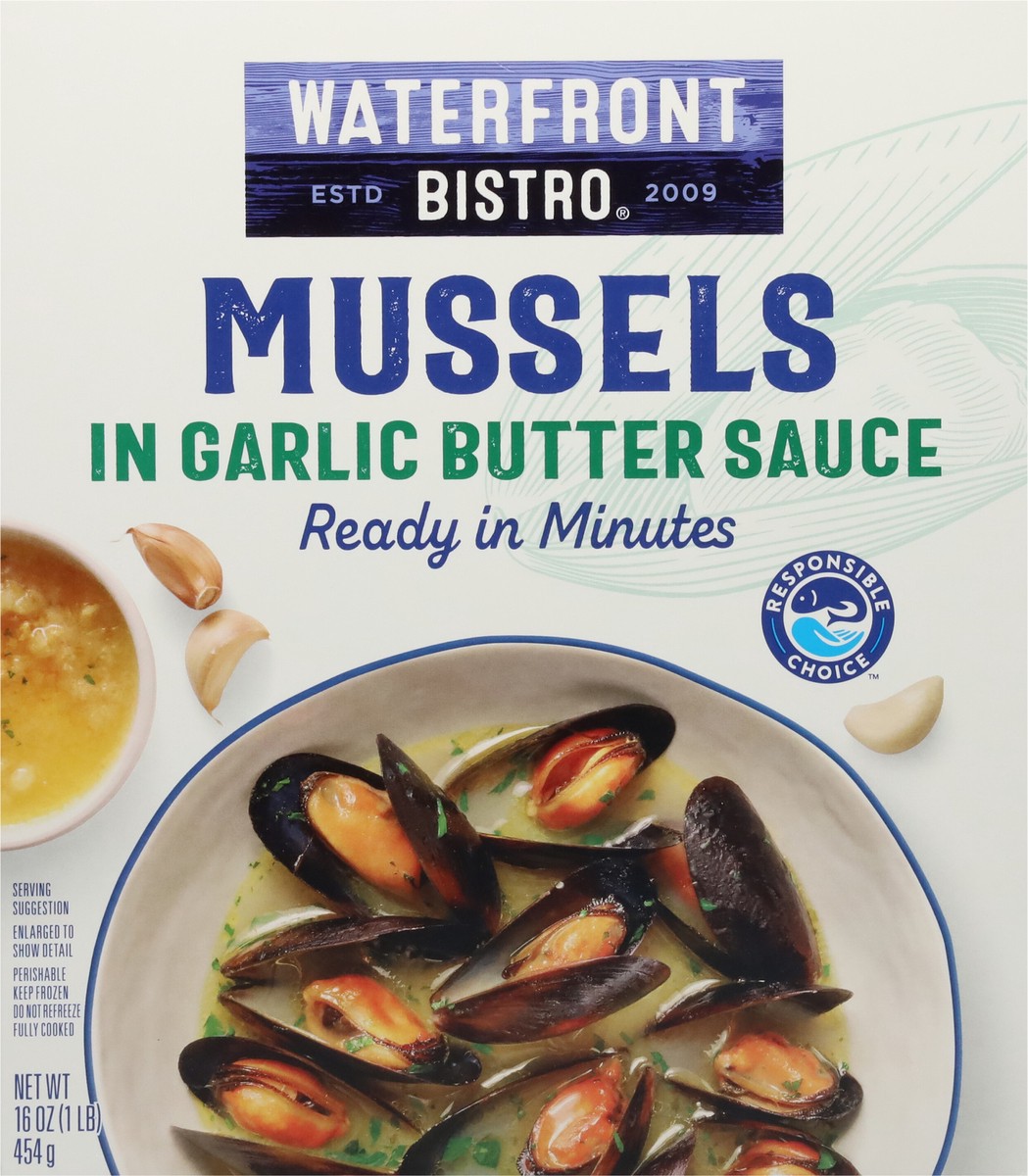 slide 7 of 9, Waterfront Bistro in Garlic Butter Sauce Mussels, 16.0 oz