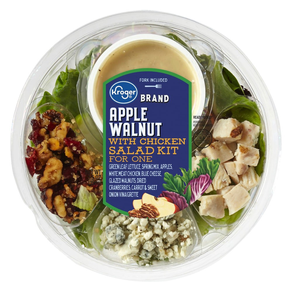 slide 2 of 3, Kroger Apple Walnut With Chicken Salad Kit For One, 5.5 oz