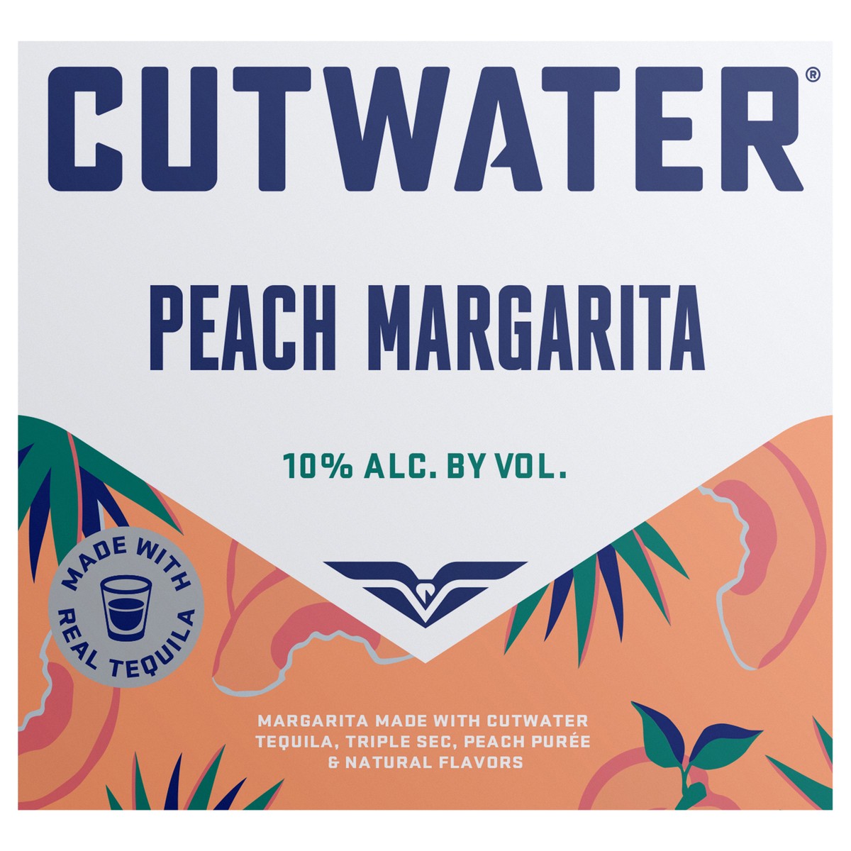 slide 1 of 4, Cutwater Spirits Peach Margarita 4 Pack, 4 ct