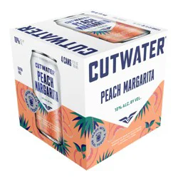 Cutwater Spirits Spirits Tequila Peach Margarita 4 Pack 12 fl oz Cans