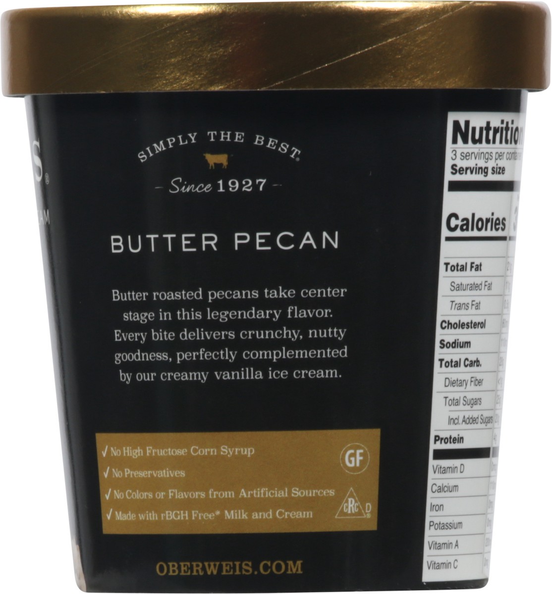 slide 5 of 13, Oberweis Super Premium Butter Pecan Ice Cream 1 pt, 1 pint