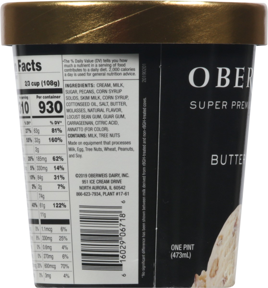 slide 9 of 13, Oberweis Super Premium Butter Pecan Ice Cream 1 pt, 1 pint