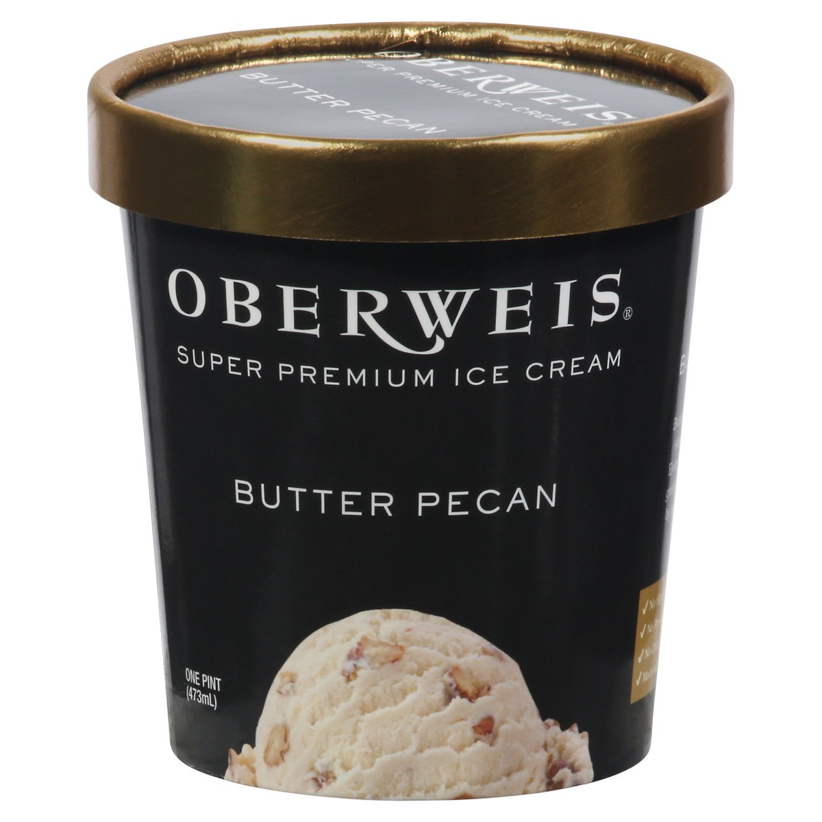 slide 1 of 13, Oberweis Super Premium Butter Pecan Ice Cream 1 pt, 1 pint