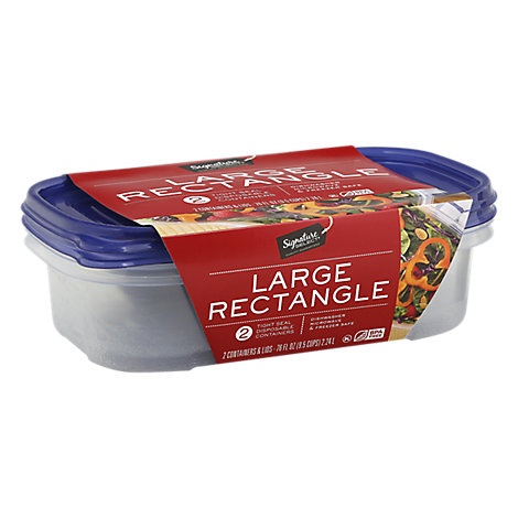 slide 1 of 1, Signature Select/Home Containers Storage Large 9.5 Cups Tight Seal Bpa Free, 2 ct