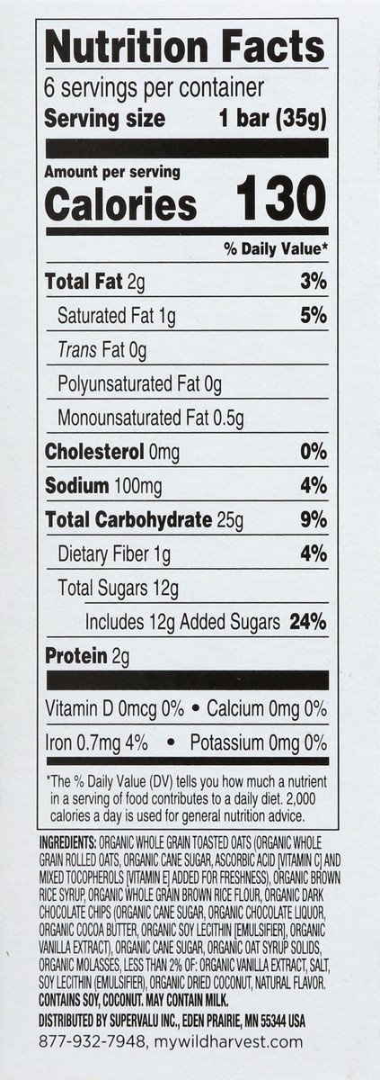 slide 5 of 9, Wild Harvest Granola Bar 6 ea, 6 ct