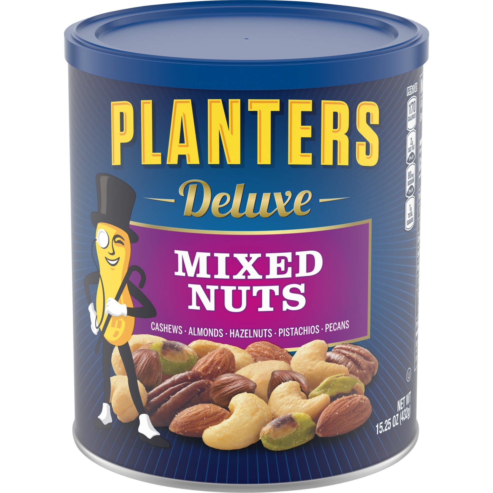 slide 1 of 2, Planters Deluxe Mixed Nuts with Cashews, Almonds, Hazelnuts, Pistachios & Pecans, 15.25 oz