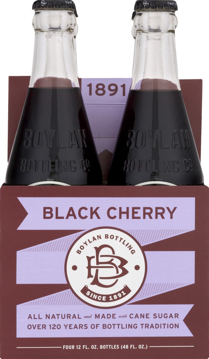 slide 1 of 9, Boylan Black Cherry Soda - 4 ct; 12 fl oz, 4 ct; 12 fl oz