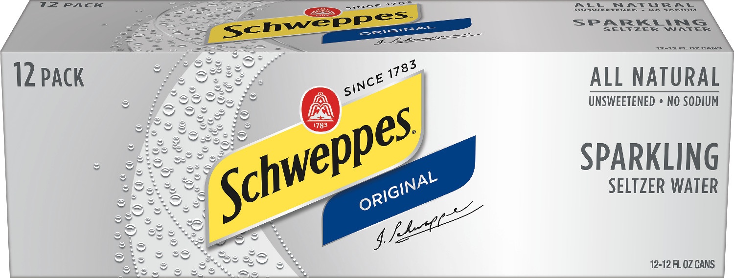 slide 1 of 4, Schweppes Original Sparkling Seltzer Water, 12 ct; 12 fl oz
